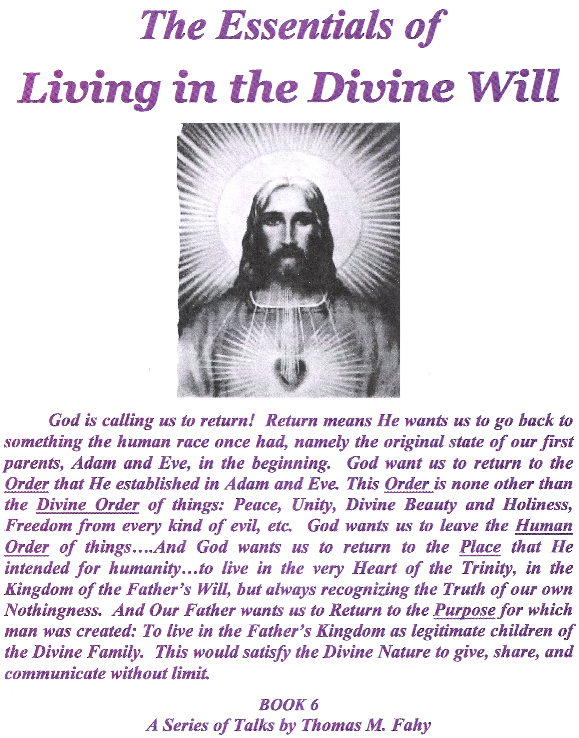 The Essentials of Living in Divine Will