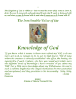 The Inestimable Value of the Knowledge of God