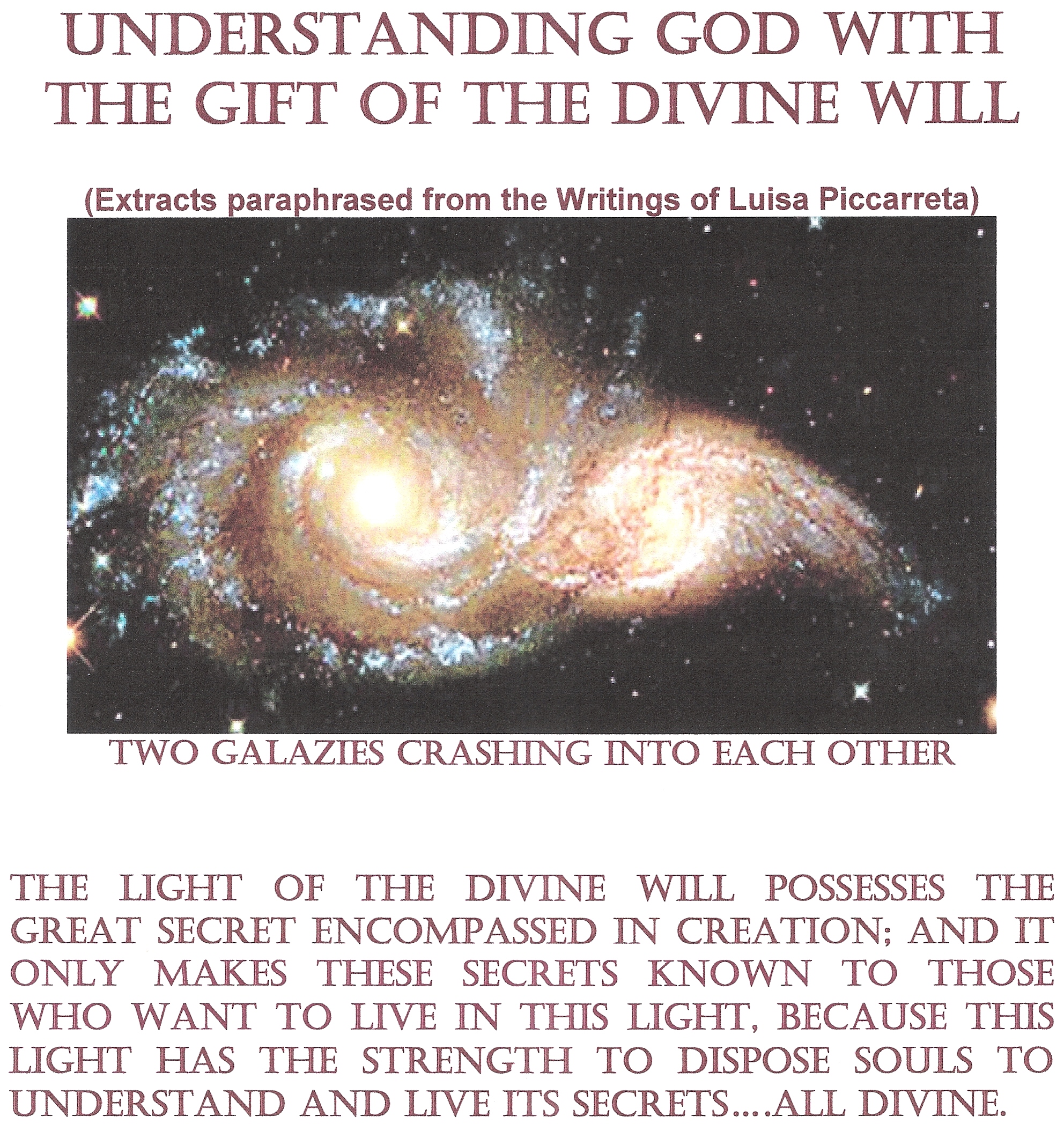 Understanding God with the Gift of The Divine Will